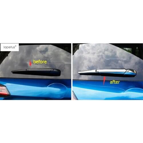 Lapetus Accessories For Toyota Rav4 Rav 4 2014 - 2018 Rear Behind Windshield Window Wiper Protector Molding Cover Kit Trim 3 Pcs
