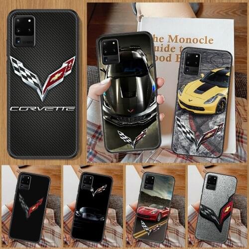 Car Corvette Phone case For Samsung Galaxy Note 4 8 9 10 20 S8 S9 S10 S10E S20 Plus UITRA Ultra black 3D back trend Etui fashion