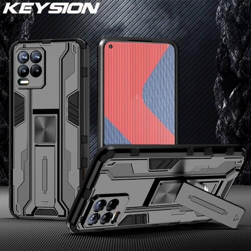 KEYSION Shockproof Case for Realme 8 8 Pro 8 5G V13 Q3 GT Neo C20 Stand Phone Cover for OPPO A94 A74 Reno 6 Pro+ 5 Lite 5F 5Z 5G