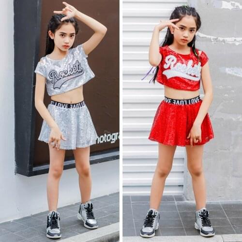 Children Performance Costumes Hip Hop Jazz Dance Suit New Boys Girls Sequin Performance Clothes Rave Outfits