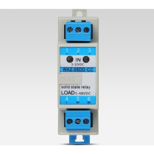 Din Guide 2Loop SSR 5A DC24V Compact Solid State Relay with Heat Sink