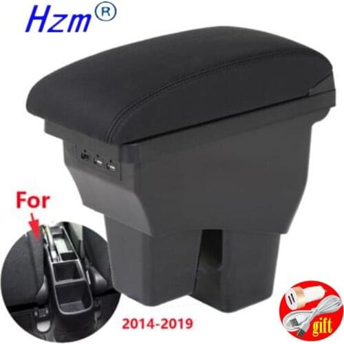 For Honda Fit Armrest For Honda Jazz /Fit Car Armrest box 2014 2015 2016 2017 2018 2019 Retrofit parts Interior Storage box 3USB