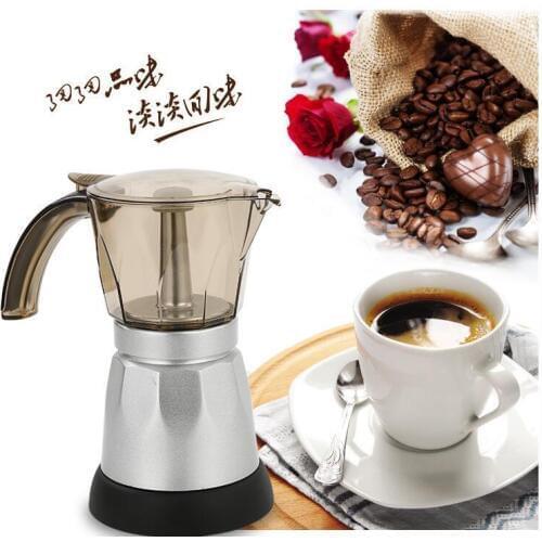 Electric Coffee Maker Aluminum Material Coffee Pots Moka Pot Mocha coffe Machine Coffee Filter Espresso Maker 6cups/300ml