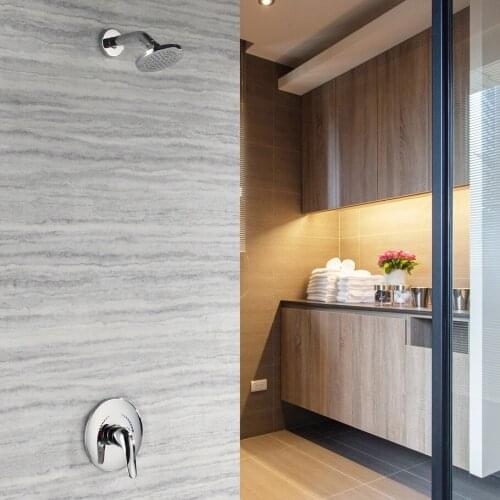 Chrome Shower Faucet Brass Shower Head Bathtub Shower Faucet Single Function Shower Bathroom Bath Tub Faucet