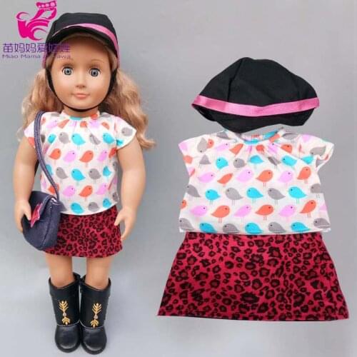 Doll shirt jean trousers set for 43cm Baby Dolls clothes Suit for 18 inch children doll Birthday Gifts