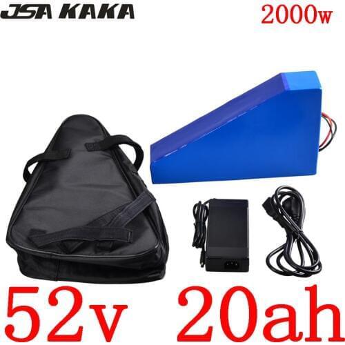 Free duty 52V 1000W 1500W 2000W electric bike Triangle battery 52V 20AH Lithium Battery with 50A BMS and 58.8V 5A fast charger