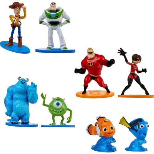 Disney/Pixar Miniature Series Buzz Lightyear Woody Nemo Dory Mini Figures Mixed PVC Figure Model Doll Collection Kids Gift GMJ68