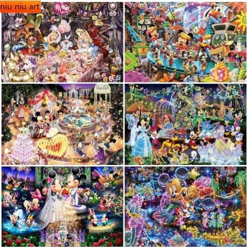 DIY Disney Full Diamond Paintings Cartoon Minnie and Mickey Mouse Diamond Embroidery Painting Decoration Gift