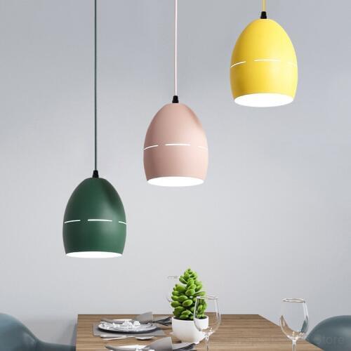 Nordic Macarons Led Pendant Lights Cafe Bar Living Room Kitchen Bedroom Office Lighting Hang Lamp Dining Room Light Fixtures E27