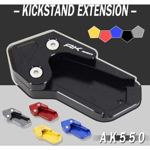 NEW Motorcycle CNC Side Stand Pad Enlargement Plate Kickstand Extension Pad With logo For KYMCO AK550 AK 500 2017 2018 2019 2020