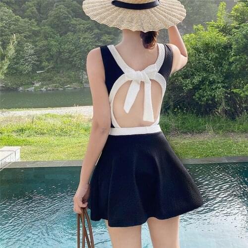 2021 New Women Swimsuit Solid One Piece Swimwear Sexy Cut Out Beachwear Push Up Padded Swimdress Korea Style Bathsuit