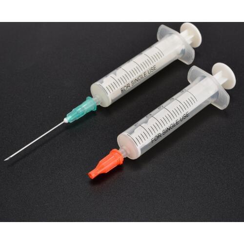 5 set Measuring Syringe 0.8*40 mm 5ml Disposable Plastic Syringes & 21G Needle & Red Cap For Measuring Mayitr Epoxies