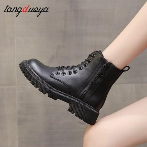 Autumn Boots Womens Shoes Womens Shoes Fashion Round Leather Ankle Boots 2021 Winter Stretch Black Boots Comfortable Boots