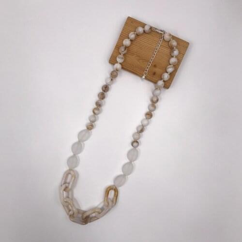 Kara&Kale Goth Fashion Jewelry Sweater Chain Long Necklace Vintage Charms Acrylic Beads&Links Necklace for Women Accessories