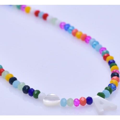 1pcs Necklace For Women Girl Jewelry Shell Letter Pendant Charm Necklaces Beaded Collar Vintage Accessories Friend Creative Gift