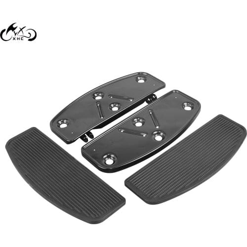 1Pair Motorcycle Driver Footboards Rubber Inserts & Bottoms For Harley Road Electra Glide FLHT FLTR FLHR FLT Dyna Softail FXST