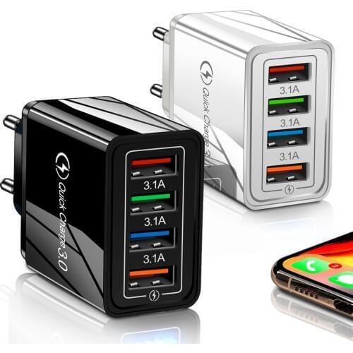 Quick Charge 3.0 48W QC 3.0 4.0 Fast charger USB portable Charging Mobile Phone Charger For iPhone Samsung Xiaomi Huawei Adapter