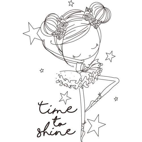 Girl Transparent Clear stamps and metal cutting dies