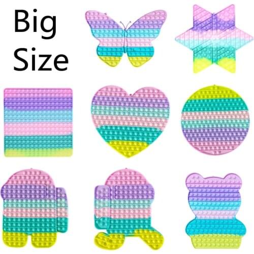 Big Size Pushs Bubble Anti stress Simple Dimple popetes Stress Reliever Toys Children Adult Autism Squeeze Fidgets Sensory Toy