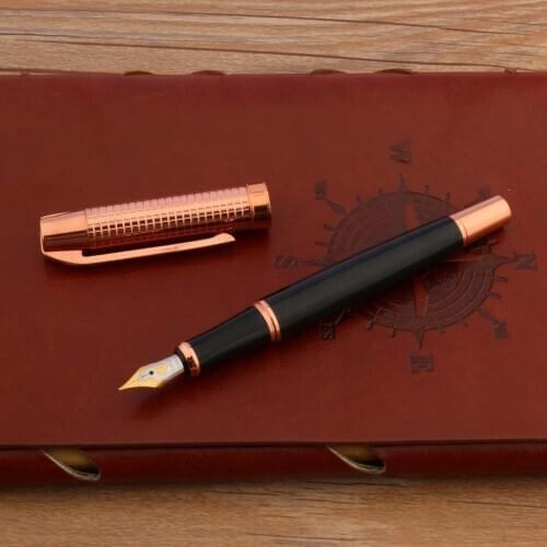 High Quality Metal 720 Fountain Pen Corn Kernels Rose Golden Black Medium Nib Signature Stationery Office School Supplies
