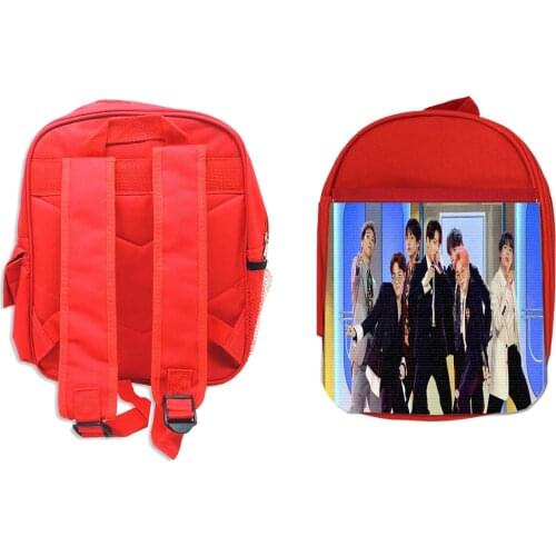 MERCHANDMANIA backpack red MUSIC AWARDS BTS Group KPOP infant kitty school backpacks male female school