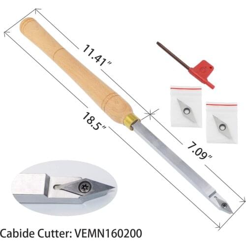 Sharp Detailer Carbide Tipped Lathe Chisel Tool Bar Blades Gouge Skew Spear 35 deg With Diamond Carbide Insert Woodturning Tool