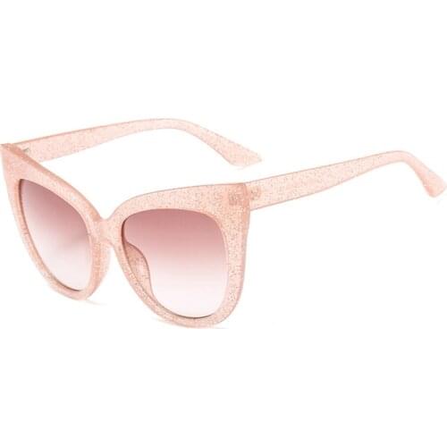 OEC CPO Crystal Cat Eye Sunglasses Women Brand Designer Oversized Fashion Female Shades Glasses UV400 O214
