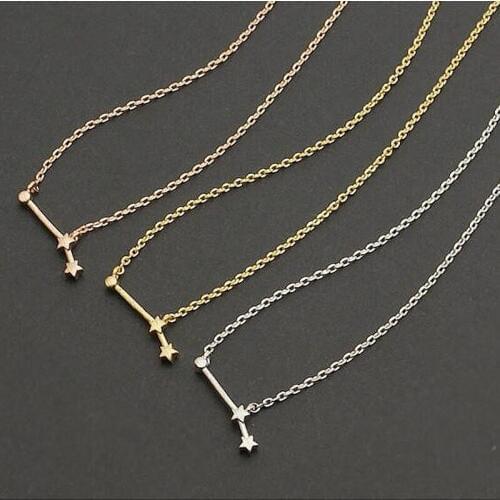 Wholesale 10Pcs 2016 New Aries Zodiac Sign Star Astrology Pendant Constellation Women Charm Necklaces Simple Science Jewelry