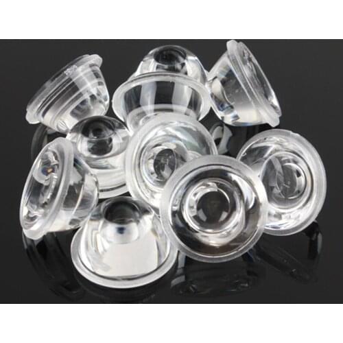 10pcs/Set 20mm 10/30/60/90/120 Degree Optical Glass LED Lens Reflector Collimator For 1W 3W 5W LED Light Lamp Bulb E27 MR16 GU10