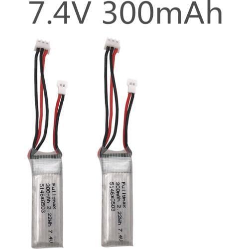 2pcs/ 7.4V 300mAh 30c Li-Po Battery For WLtoys F959 Airplane Spare Parts XK DHC-2 A600 RC Airplane