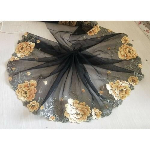 3 Colors 2 Yards Lace Trim Big Rose Flowers Embroidered Tulle Lace 8.66 Inches Wide High Quality