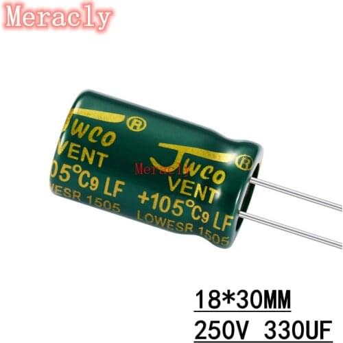 5PCS 250V 330UF Aluminum electrolytic capacitors Own factory long life High frequency and low resistance best quality 20