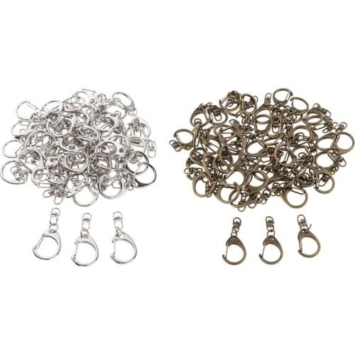 50x Snap Swivel Clip Keyring Key Chain Belt Clip For Keys Bike Keyring Hook