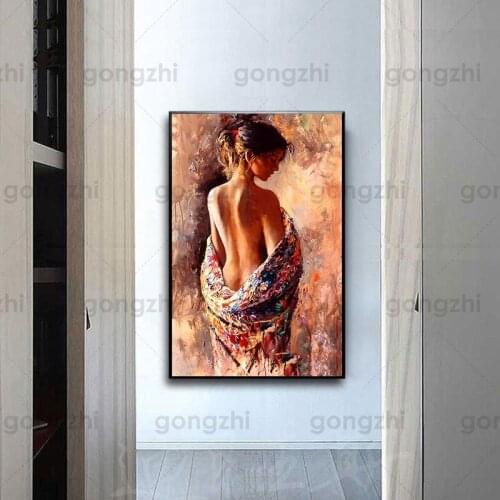 5D Diy Diamond Painting Sexy Backless Girl Embroidery Full Square Round Diamond Cross Stitch Retro Art Poster Home Decoration