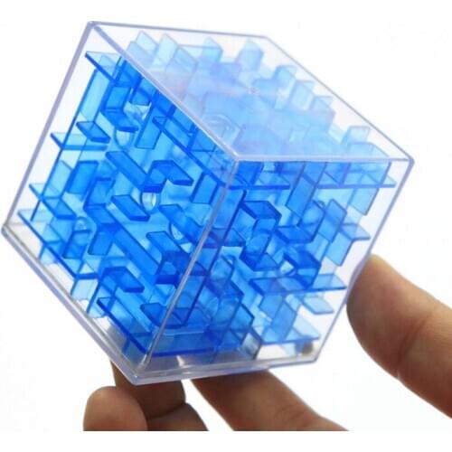 7.5cm Large Uain Cube 3D Puzzle Maze Toy Hand Game Case Box Fun Brain Game Challenge Balance Educational Toys for Children