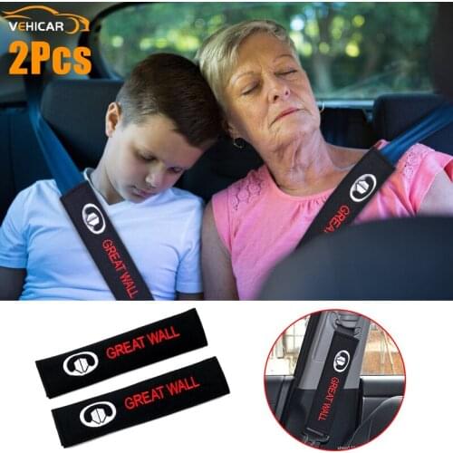 VEHICAR Auto Seat Belt Case Cover For Great Wall Haval Hover H3 H5 H6 H7 H9 Emblem M4 Wingle 5 6 Badge H8 Cotton 2PCS