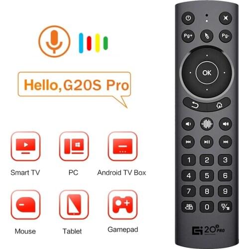 G20S PRO 2.4G Wireless Voice Remote Control Backlit Air Mouse Gyroscope IR Learning for H96 Max X96 Max X88 Pro Android TV BOX