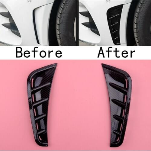 1 Pair Car Front Bumper Side Spoiler Splitter Canard Air Vent Cover Trim ABS Fit For Mercedes Benz C Class W205 2019 2020