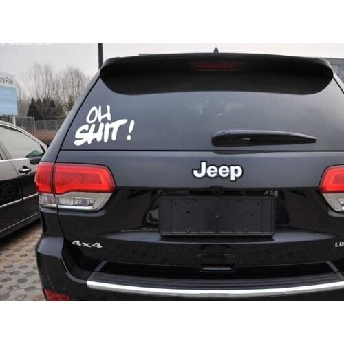 Black/Sliver Oh Shit Text Vinyl Car Body Sticker Creative Trunk Decor Decals Sticker Waterproof S477