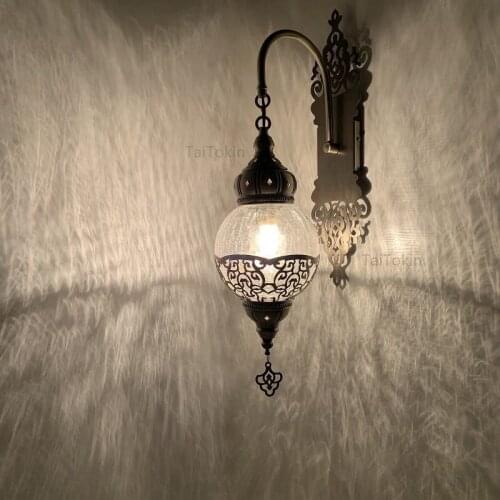 Feature wall lamp retro exotic bedroom living room corridor balcony restaurant, hotel wall lamp of a home stay facility