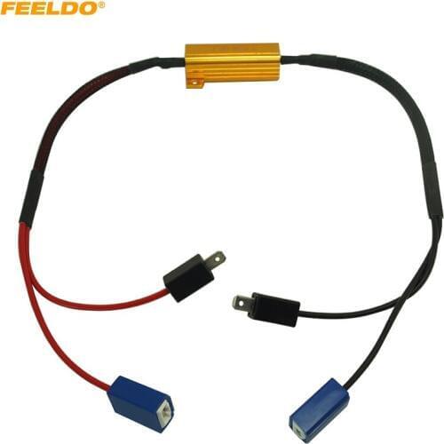 FEELDO 1pc H1/H3 LED Fog Light DRL Driving Light Canbus 50W Load Resistor Wiring Canceller Canbus ERROR FREE Decoders Wirings