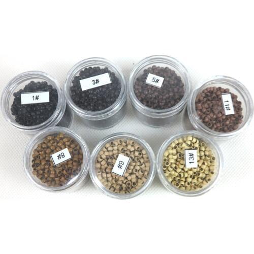 HARMONY (1000 pieces per bottle) 21 bottles 2.9x1.9x2.0mm Copper Nano Beads Rings without Silicone for Nano Ring Hair Extensions