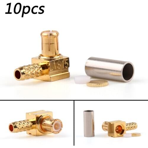 Artudatech 10Pcs Connector MCX Male Plug 90° Crimp RG174 RG316 LMR100 Cable Right Angle Jack Parts