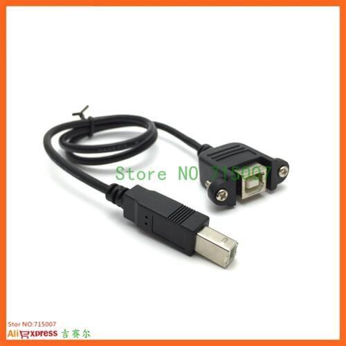 0.5M USB B Male to Female M/F Extension Cable Screw Lock Panel Mount for Printer