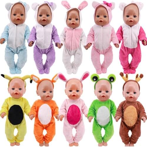 Doll Sleeping Clothes Plush Pajamas Cute Pet Headband For 18 Inch American Girl Doll&43cm New Baby Born Doll,Our Generation Doll