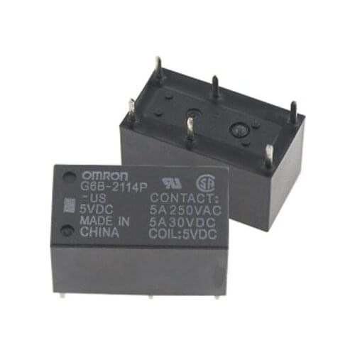 HOT NEW G6B-2114P-US G6B 2114P US G6B2114PUS 5V 12V 24V relay 5VDC DC5V 5V 12VDC DC12V 12V 24VDC DC24V 24V 5A 6PIN 5PCS