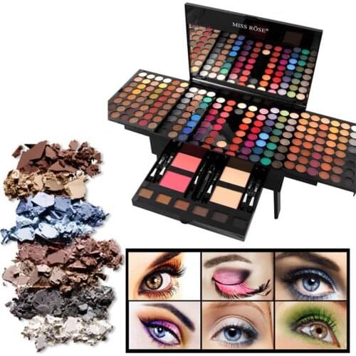 Miss Rose Professional Makeup 180 Colors Matte Shimmer Palette Powder Eyeshadow Palette Blush Eyebrow Contouring Beauty Kit Box