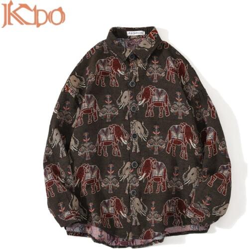 Man Shirt Clothing Autumn/Spring/Winter Outwearing Cotton Full Sleeve Fashion Wearing National Style Brown XL XXL Hipster Tops