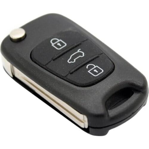 HAUSNN New Car Key Shell Replacement 3 Buttons Flip Remote Key Case Blank Cover For KIA K2 K5 with Key Blade