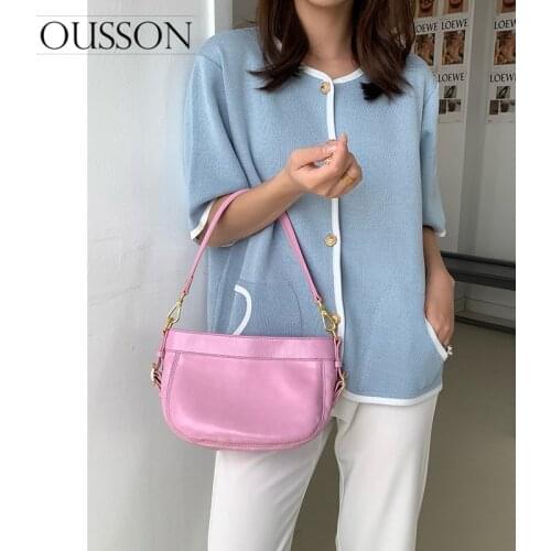 OUSSON 2021 New Design Leather Underarm Bag Fashion Exquisite Retro Shoulder Bag High Quality Crossbody Bag For Women